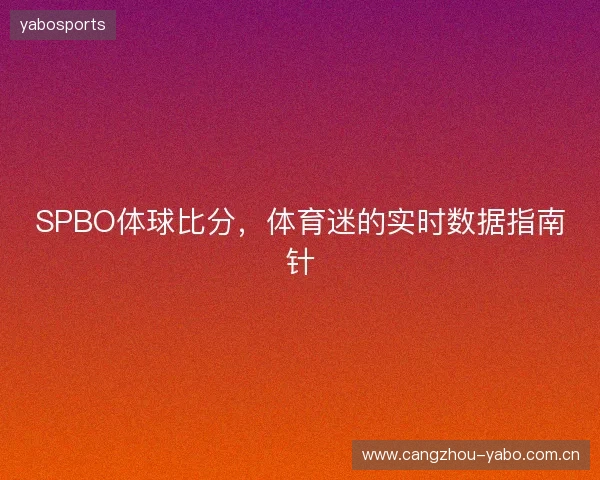SPBO体球比分，体育迷的实时数据指南针