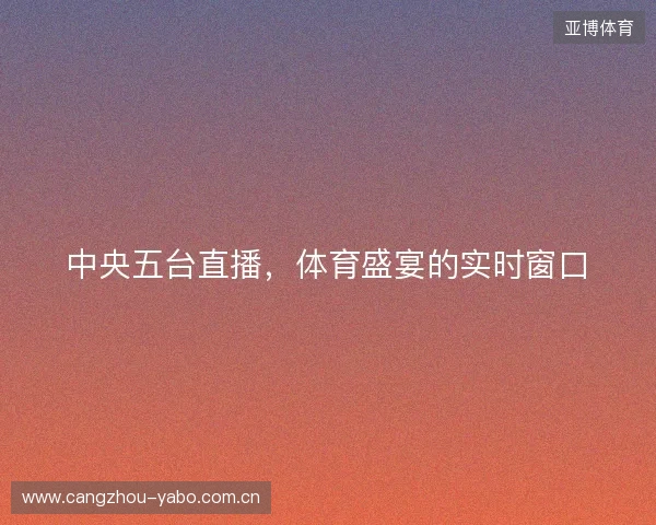 中央五台直播，体育盛宴的实时窗口