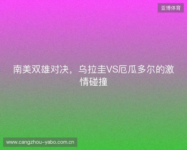 南美双雄对决，乌拉圭VS厄瓜多尔的激情碰撞